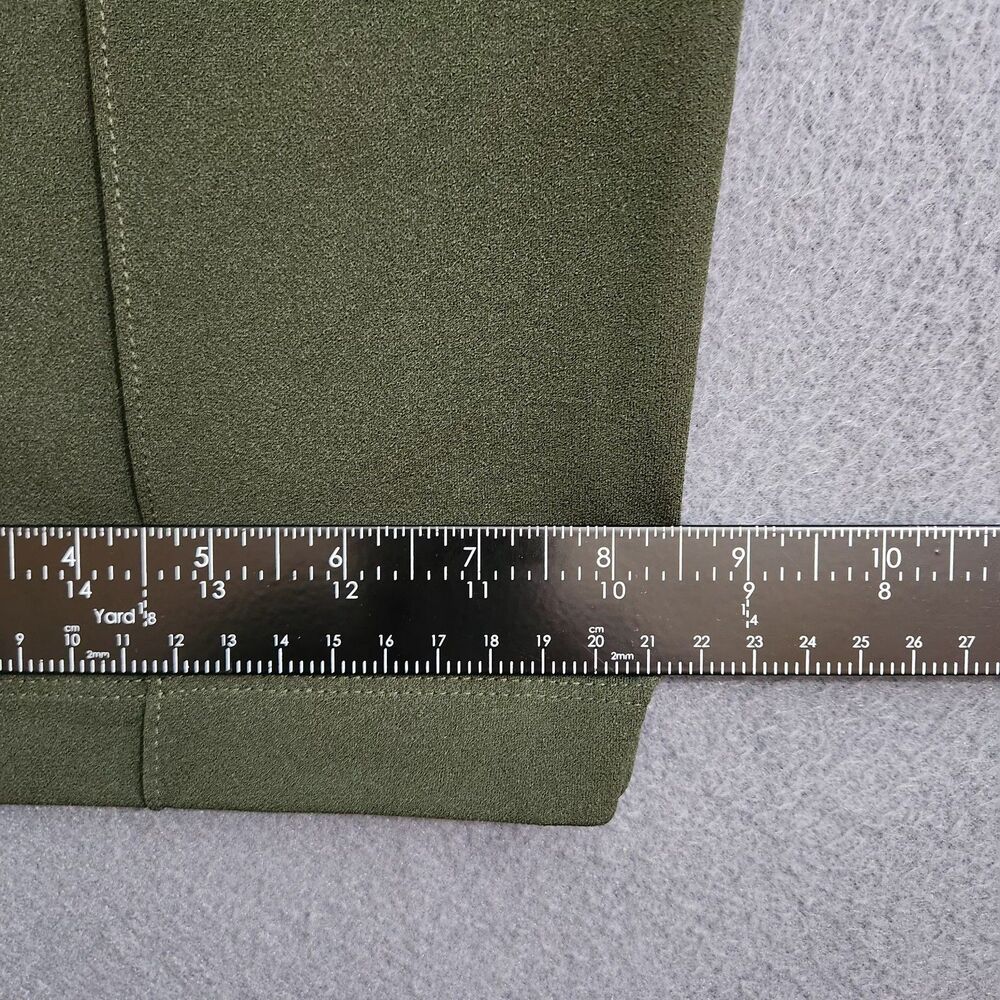LOFT Women XL Green Pintucked High Rise Straight Leg Elastic Waist Pull On Pants - Picture 8 of 10